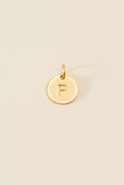 Medium Letter Disk Pendant WOMEN'S JEWELRY Cove Matte Gold P 