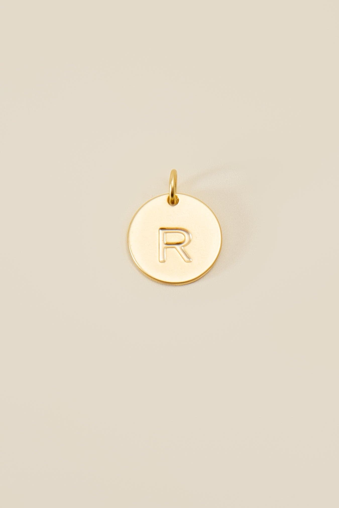 Large Letter Disk Pendant WOMEN'S JEWELRY Cove Matte Gold R 