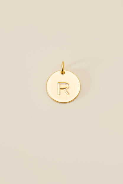 Large Letter Disk Pendant WOMEN'S JEWELRY Cove Matte Gold R 