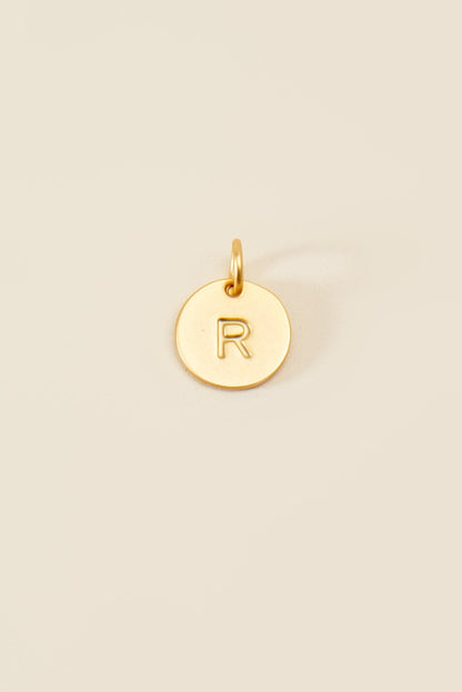 Medium Letter Disk Pendant WOMEN'S JEWELRY Cove Matte Gold R 