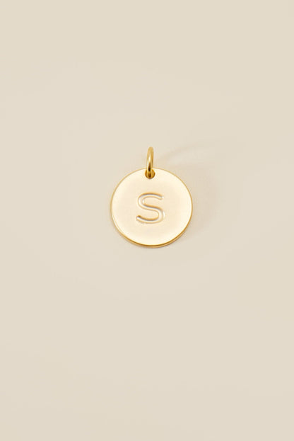 Large Letter Disk Pendant WOMEN'S JEWELRY Cove Matte Gold S 