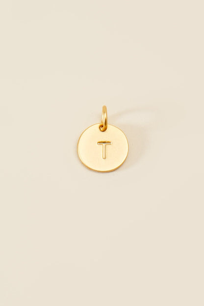 Medium Letter Disk Pendant WOMEN'S JEWELRY Cove Matte Gold T 