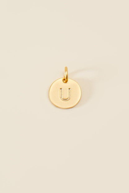 Medium Letter Disk Pendant WOMEN'S JEWELRY Cove Matte Gold U 