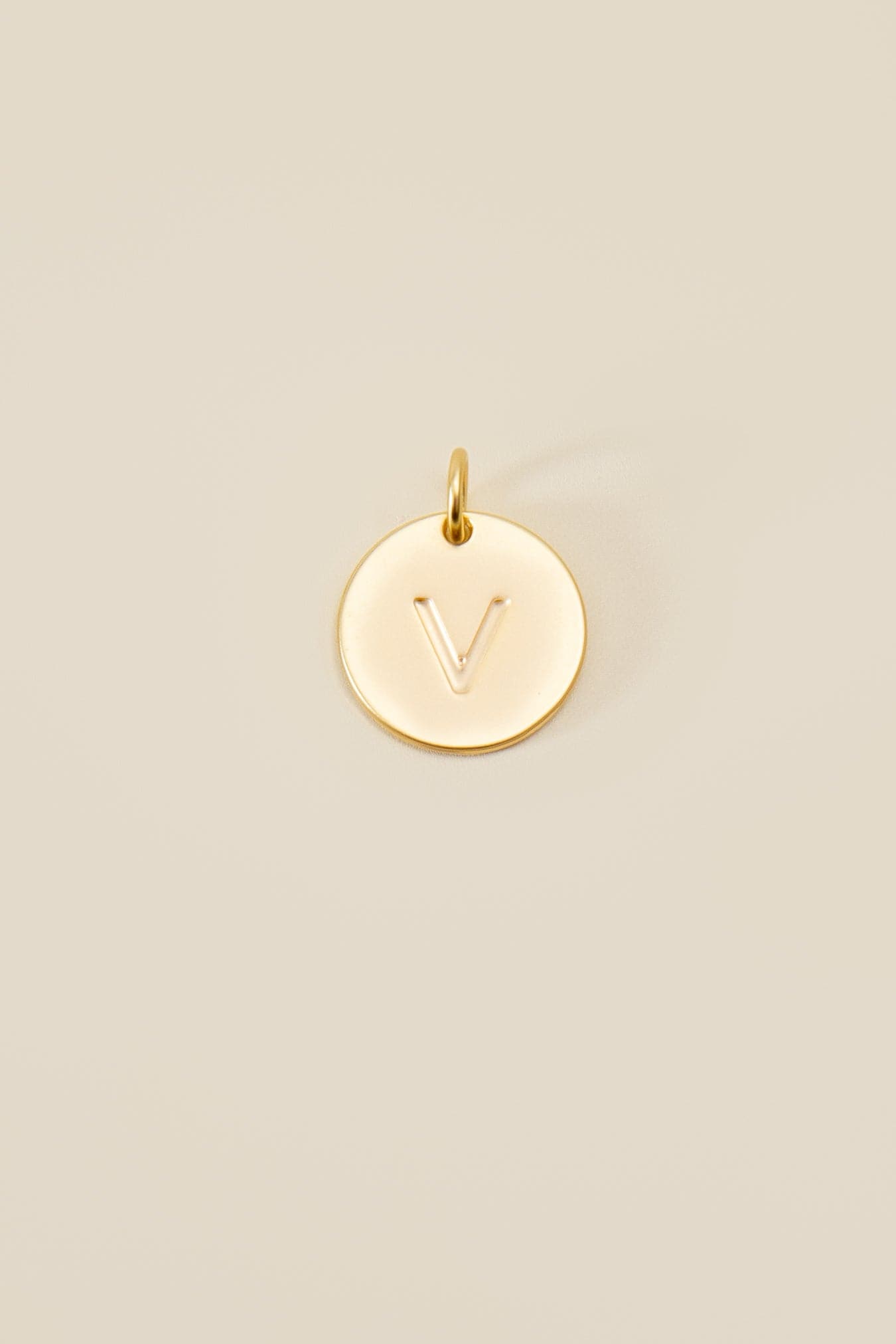 Large Letter Disk Pendant WOMEN'S JEWELRY Cove Matte Gold V 