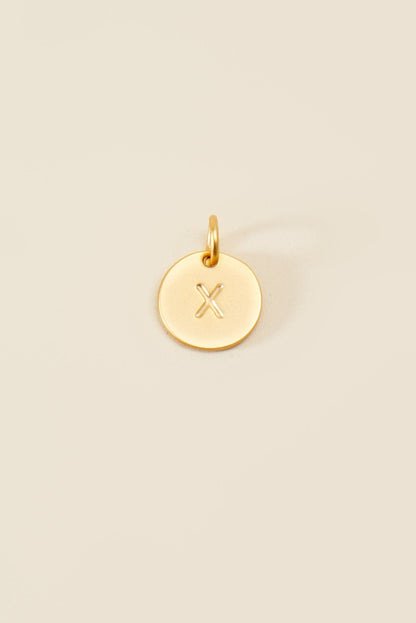 Medium Letter Disk Pendant WOMEN'S JEWELRY Cove Matte Gold X 