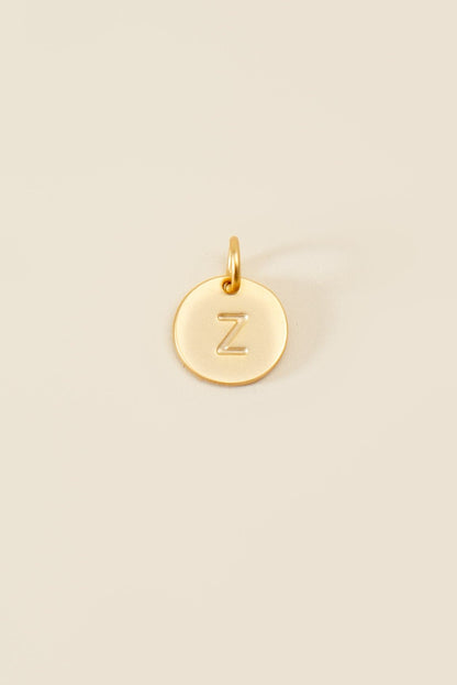 Medium Letter Disk Pendant WOMEN'S JEWELRY Cove Matte Gold Z 