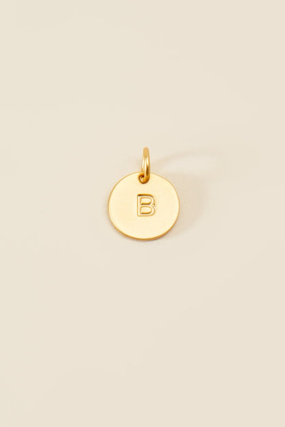 Medium Letter Disk Pendant WOMEN'S JEWELRY Cove Matte Gold B 