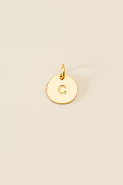 Medium Letter Disk Pendant WOMEN'S JEWELRY Cove Matte Gold C 