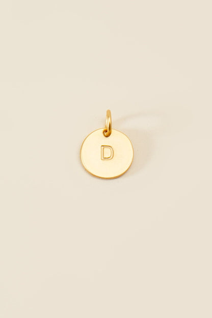 Medium Letter Disk Pendant WOMEN'S JEWELRY Cove Matte Gold D 