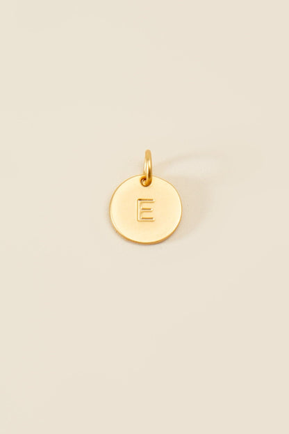 Medium Letter Disk Pendant WOMEN'S JEWELRY Cove Matte Gold E 