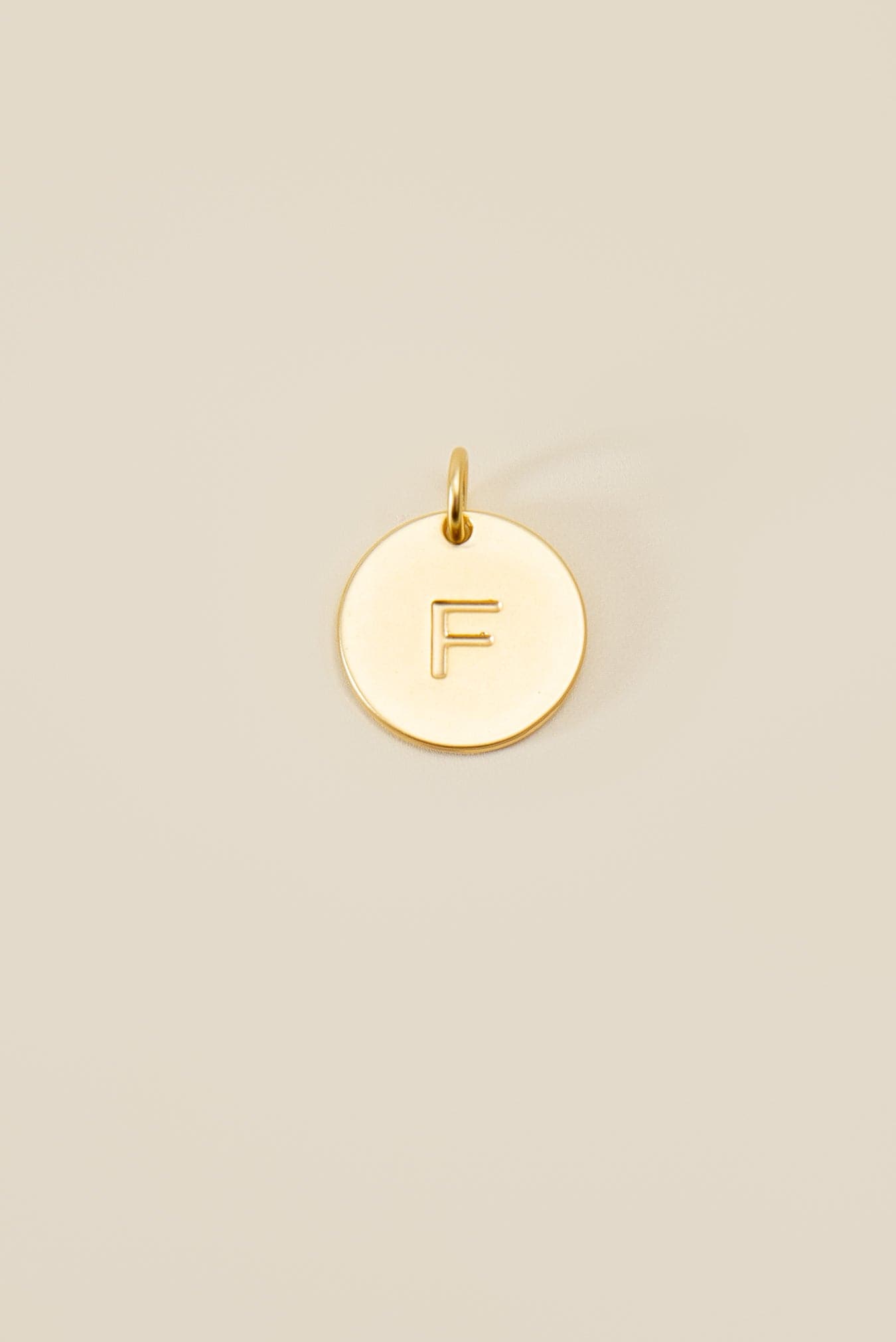 Large Letter Disk Pendant WOMEN'S JEWELRY Cove Matte Gold F 