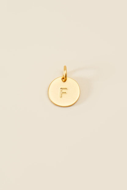 Medium Letter Disk Pendant WOMEN'S JEWELRY Cove Matte Gold F 