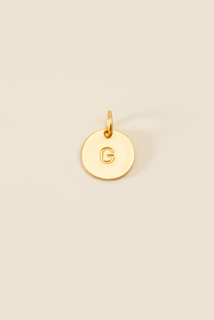 Medium Letter Disk Pendant WOMEN'S JEWELRY Cove Matte Gold G 